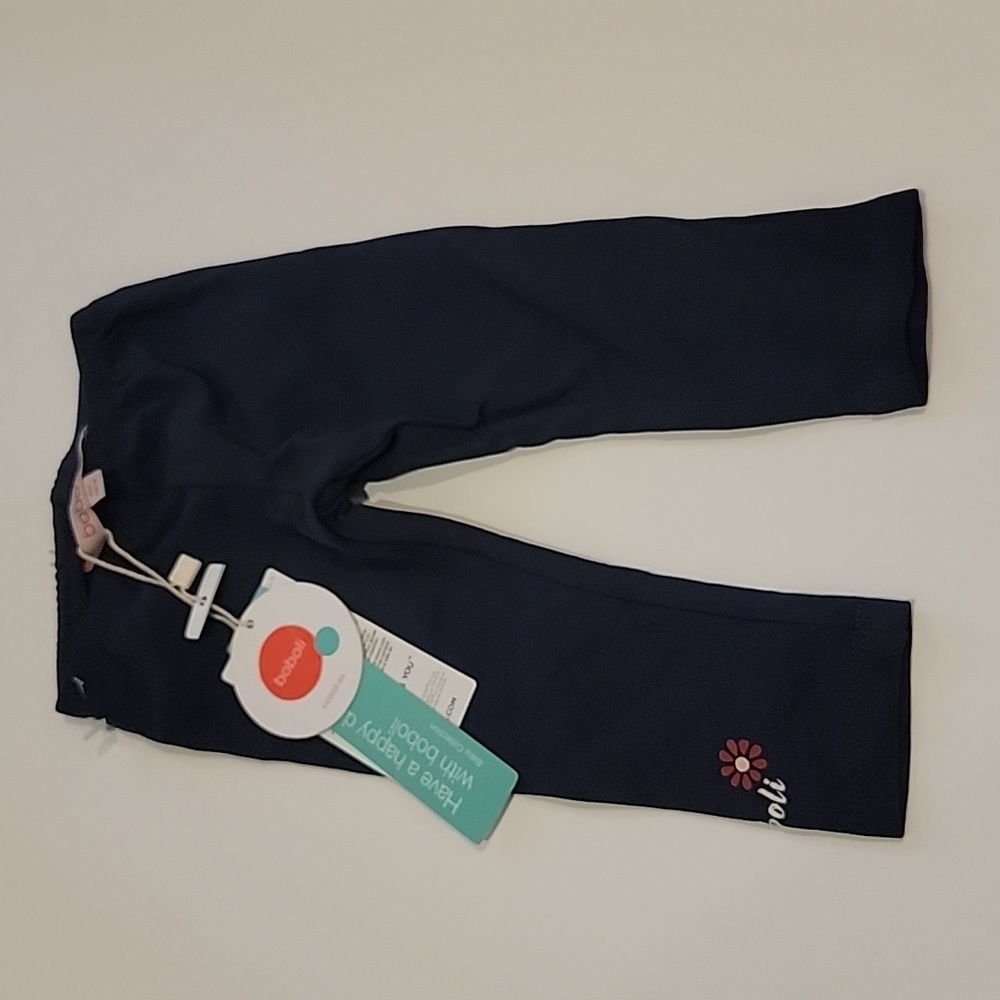 Boboli NWT 6 months girls leggings with flower Navy 68cm